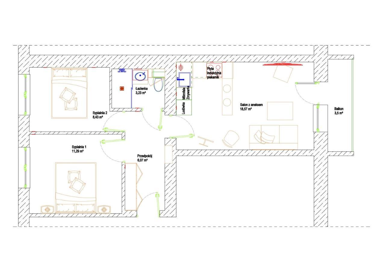Apartament 3 Pokoje Balkon 50M2 Wyposazone Parking Appartement Wrocław Buitenkant foto